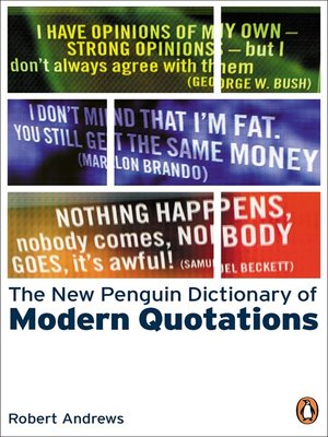 cover image of The New Penguin Dictionary of Modern Quotations